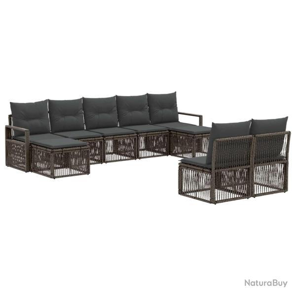 Ensemble de canap� de jardin 9 pcs Gris polyrotin