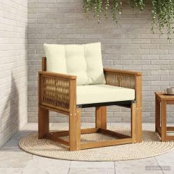 Sofa de milieu ext&eacute;rieur Bois d'acacia massif et Textil&egrave;ne