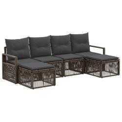 Ensemble de canap&eacute; de jardin 6 pcs Gris polyrotin