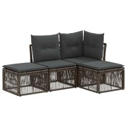 Ensemble de canap&eacute; de jardin 4 pcs Gris polyrotin