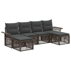 Ensemble de canap&eacute; de jardin 6 pcs Gris polyrotin