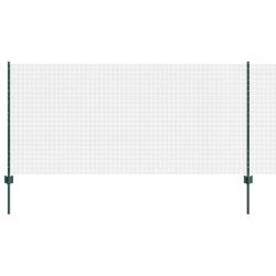Cl&ocirc;ture en fil soud&eacute; avec poteaux 100 x 1 m Vert Maille