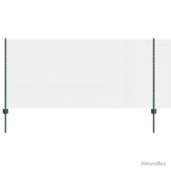 Cl�ture en fil soud� avec poteaux 100 x 1 m Vert Maille