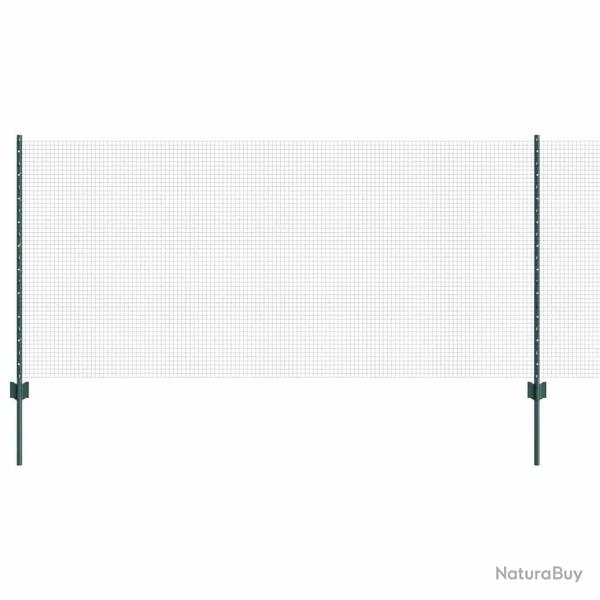 Cl�ture en fil soud� avec poteaux 100 x 1 m Vert Maille