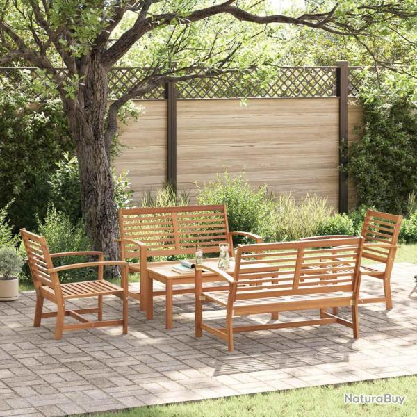 Ensemble de canap� de jardin 5 pcs Naturel Bois de teck massif