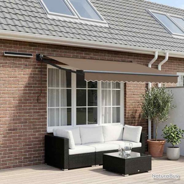 Auvent r�tractable �lectrique Taupe 100% Polyester et Aluminium