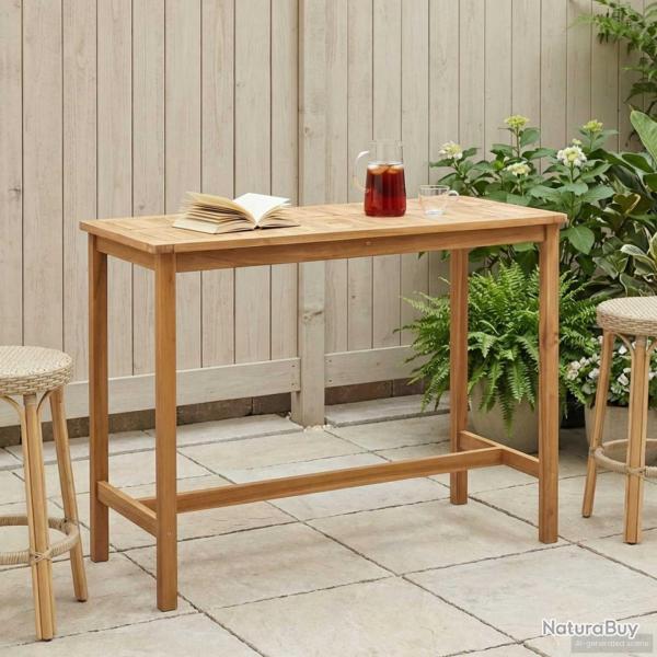 Table de bar Naturel 150 x 75 x 105 cm Bois de teck massif