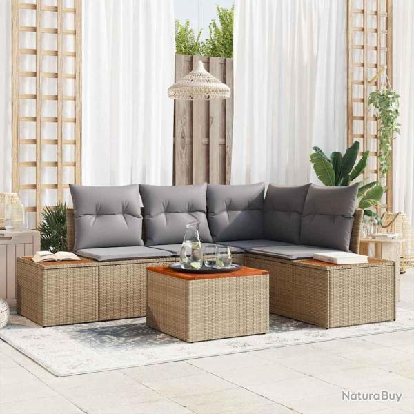 Ensemble de canap� de jardin 4 pcs Beige et Gris clair