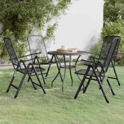 Ensemble &agrave; manger de jardin 5 pcs Maille M&eacute;tal Anthracite