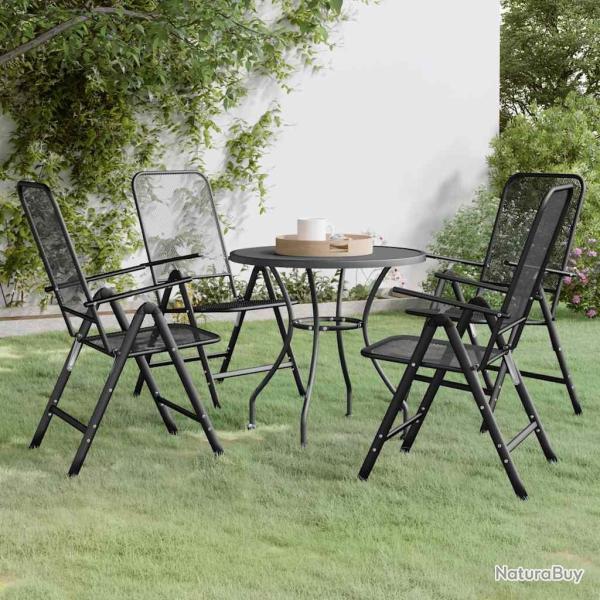 Ensemble � manger de jardin 5 pcs Maille M�tal Anthracite