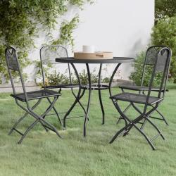 Ensemble &agrave; manger de jardin 5 pcs Maille M&eacute;tal Anthracite