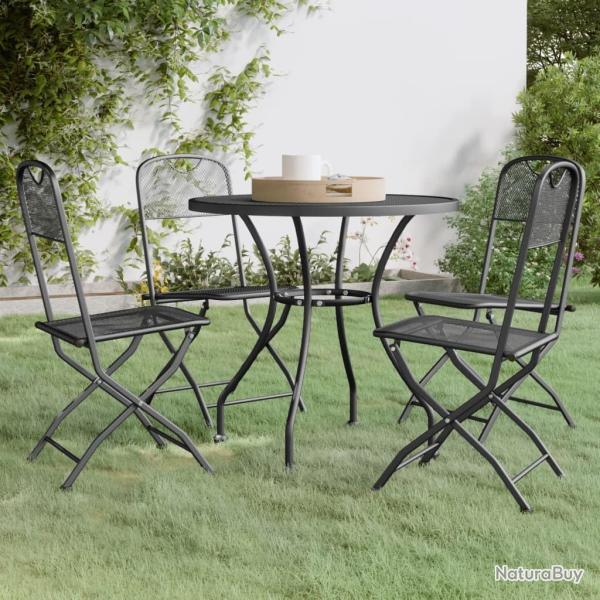 Ensemble � manger de jardin 5 pcs Maille M�tal Anthracite