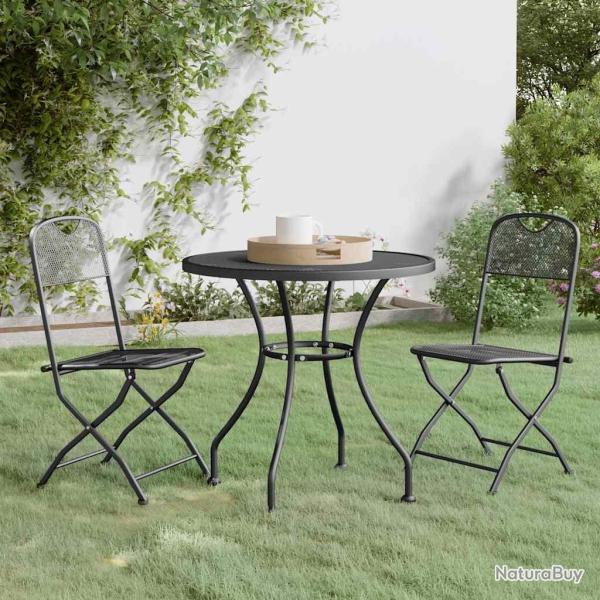 Ensemble � manger de jardin 3 pcs Maille M�tal Anthracite