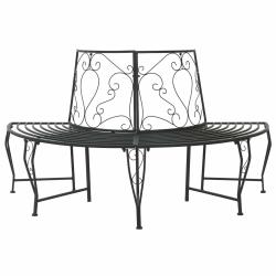 Banc d'Arbre 4-Nombre de places 160 x 80 x 89 cm Acier Noir