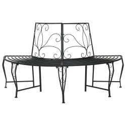 Banc d'Arbre 4-Nombre de places 160 x 80 x 89 cm Acier Noir
