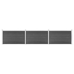 Ensemble de panneau de cl&ocirc;ture WPC 526x105 cm Noir