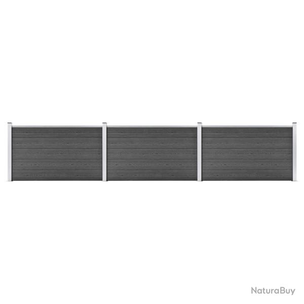 Ensemble de panneau de cl�ture WPC 526x105 cm Noir