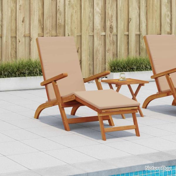 Chaise longue inclinable et pliable Bois d'Acacia Massif