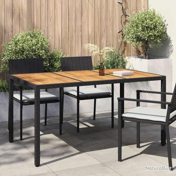 Table de Jardin Noir 150 x 90 x 75 cm polyrotin
