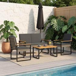 Ensemble de meubles d'ext&eacute;rieur 4 pcs Gris et Gris fonc&eacute;