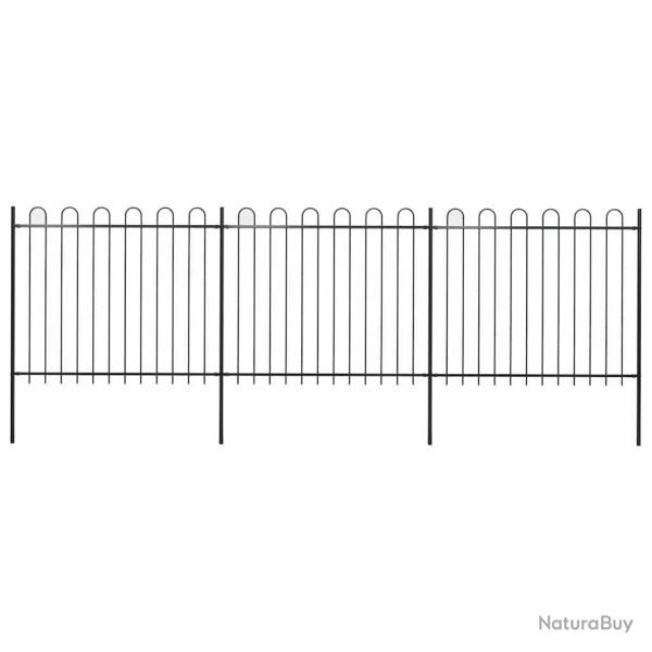 Cl�ture de jardin avec arceau en acier 537 x 150 cm Noir
