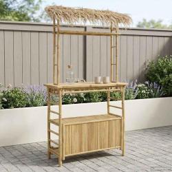 Table de bar ext&eacute;rieure Naturel 110 x 50 x 209 cm Bambou