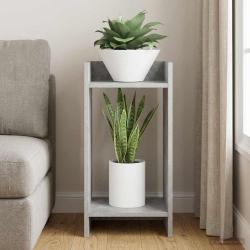 Support de Plante Gris B&eacute;ton 30 x 30 x 60 cm Bois d'ing&eacute;nierie