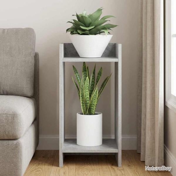 Support de Plante Gris B�ton 30 x 30 x 60 cm Bois d'ing�nierie