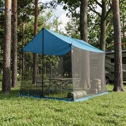 Tarp de camping avec murs en maille Bleu 270 x 210 x 210 cm