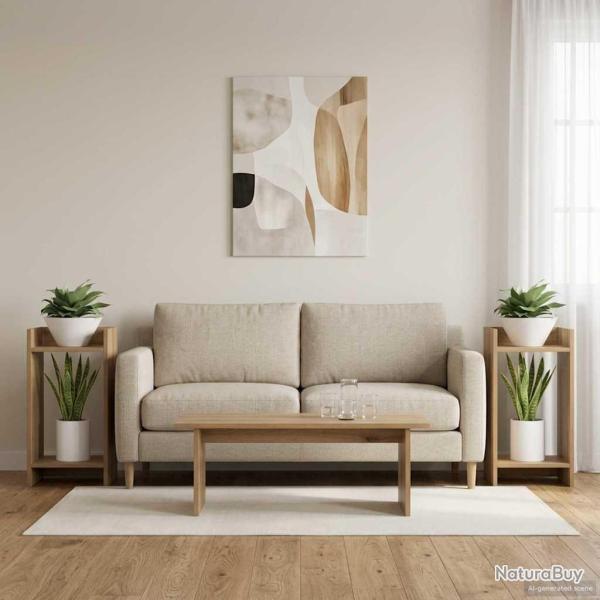 Support de Plante 2 pc Ch�ne Artisanal 30 x 30 x 60 cm
