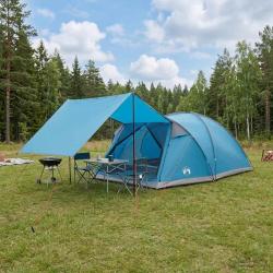 Tente Cabane avec toit Bleu 8 personnes Polyester et Acier