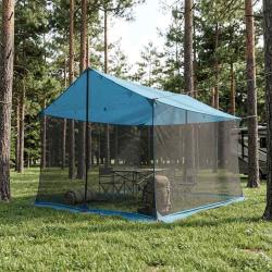 Tarp de camping avec murs en maille Bleu 340 x 260 x 220 cm