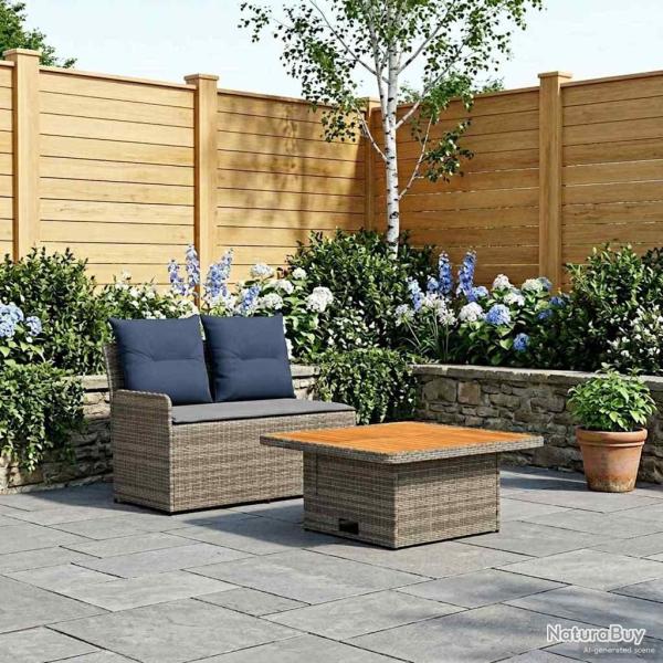 Canap� de jardin avec accoudoirs et table relevable 2 Pi�ce