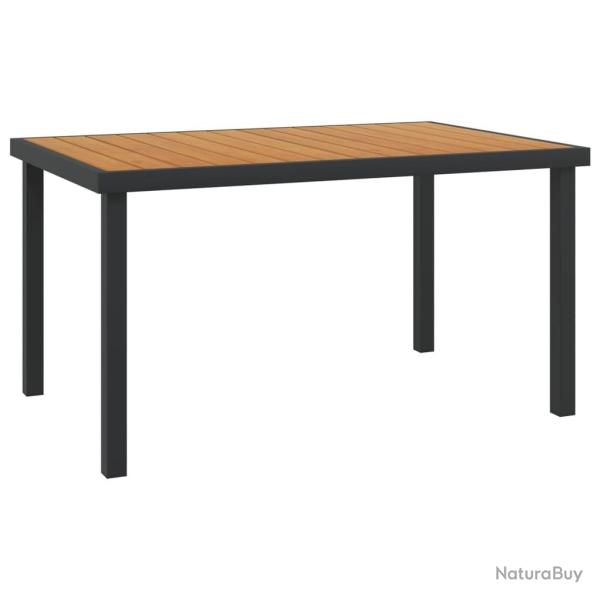 Table de jardin Marron 140x90x74 cm Aluminium et WPC