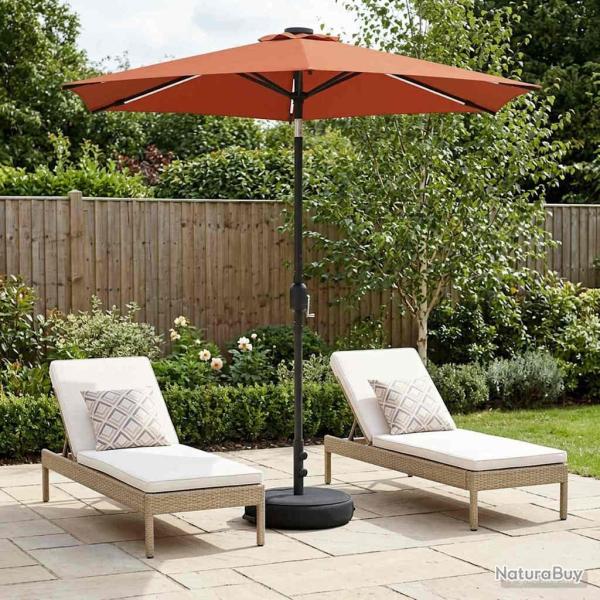 Parasol de jardin avec lumi�res LED et base 230 x 230 cm