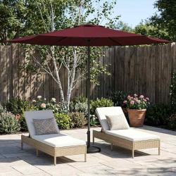 Parasol de jardin 300 x 300 cm Polyester Rectangulaire Bordeaux