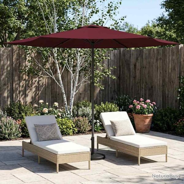 Parasol de jardin 300 x 300 cm Polyester Rectangulaire Bordeaux