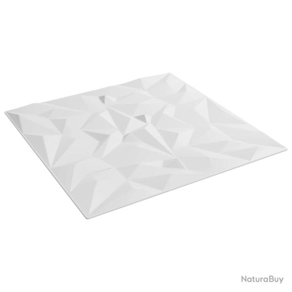 Panneaux muraux 24 pcs Blanc 50 x 50 cm Mousse XPS