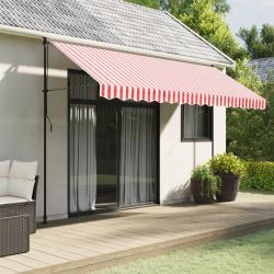 Tissu de remplacement de cantonni&egrave;re d'auvent rouge blanc 4 m