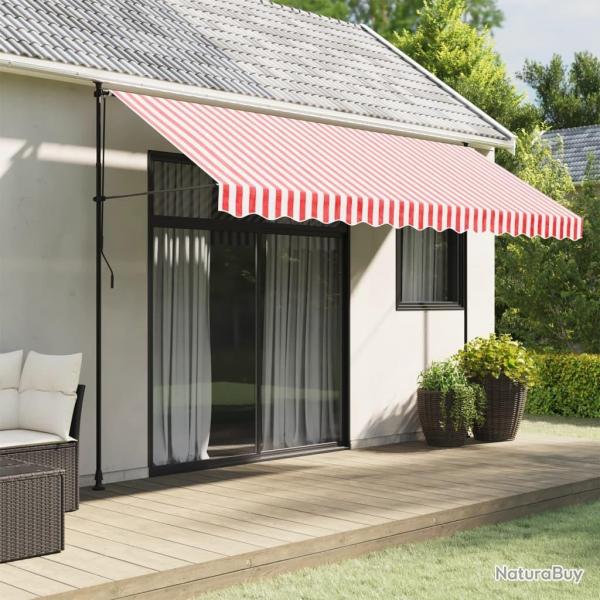Tissu de remplacement de cantonni�re d'auvent rouge blanc 4 m