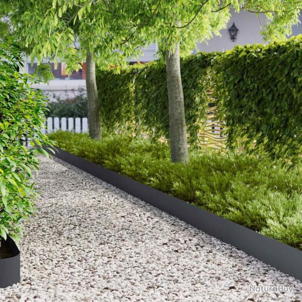 Bordure de Pelouse 30 pcs 103 x 20 cm Acier Anthracite