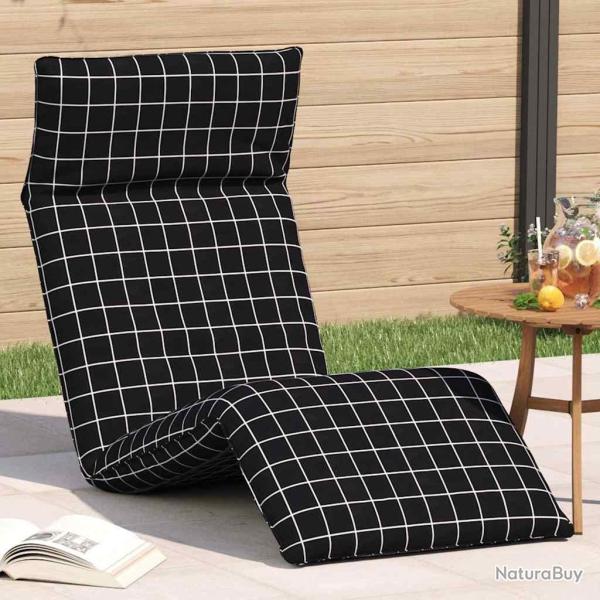 Transat pliant � carreaux noirs 175 x 54 x 8,5 cm tissu Oxford