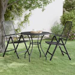 Table de jardin &Oslash;80x72 cm Maille m&eacute;tallique Anthracite