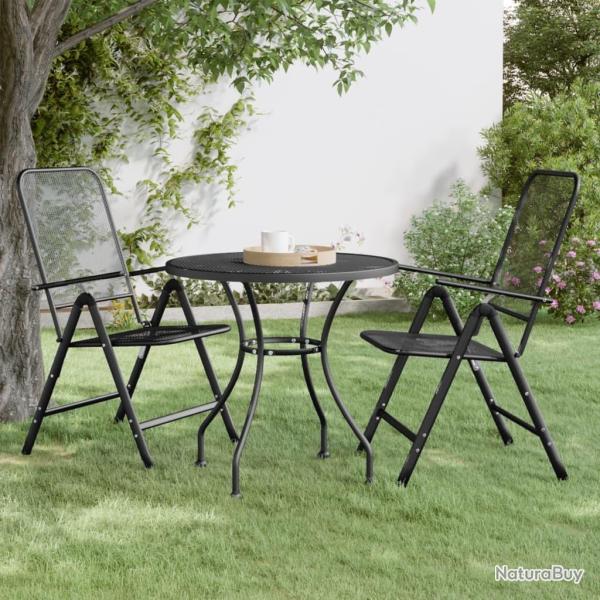 Table de jardin �80x72 cm Maille m�tallique Anthracite