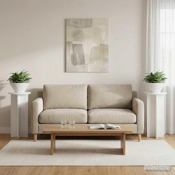 Support de Plante 2 pcs Blanc brillant 29,5 x 29,5 x 60 cm