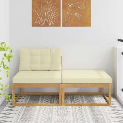 2 Pi&egrave;ce Pouf d'Ext&eacute;rieur Polyester Blanc