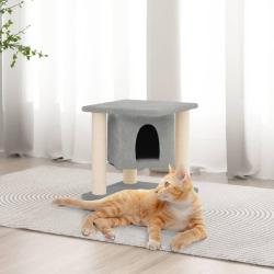 Arbre &agrave; chat avec griffoirs en sisal Gris clair 37 cm