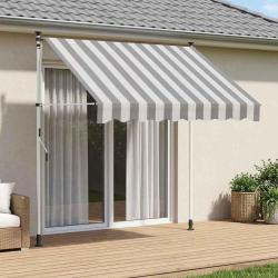 Auvent r&eacute;tractable manuel Anthracite et blanc 350 cm