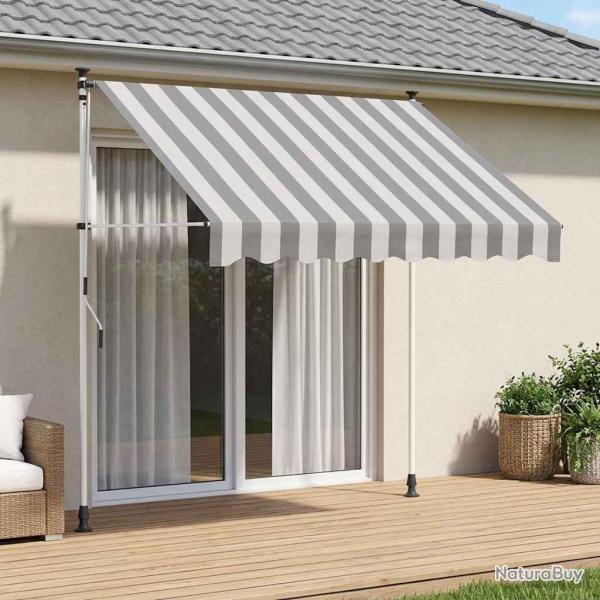 Auvent r�tractable manuel Anthracite et blanc 350 cm