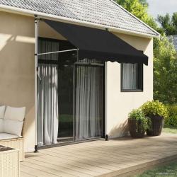 Auvent r&eacute;tractable manuel Noir 200 cm